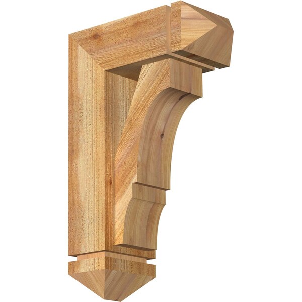 Ekena Millwork Balboa Arts and Crafts Rough Sawn Bracket w/ Offset Brace, Western Red Cedar, 6"W x 14"D x 22"H BKT0604X14X22BOA03RWR - main